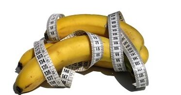 banana and centimeter as an imitation of penis growth